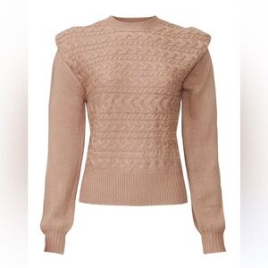 525 cable knit shoulder pad sweater